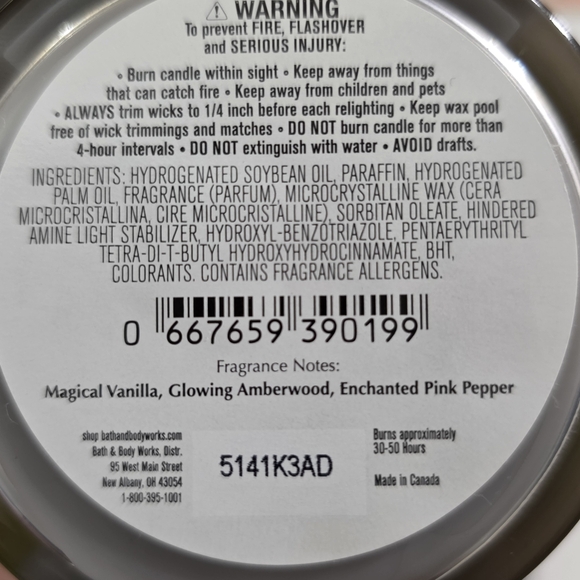 Bath & Body Works Summer Halloween 2025 Wicked Vanilla Woods Single Wick Candle - Picture 5 of 5